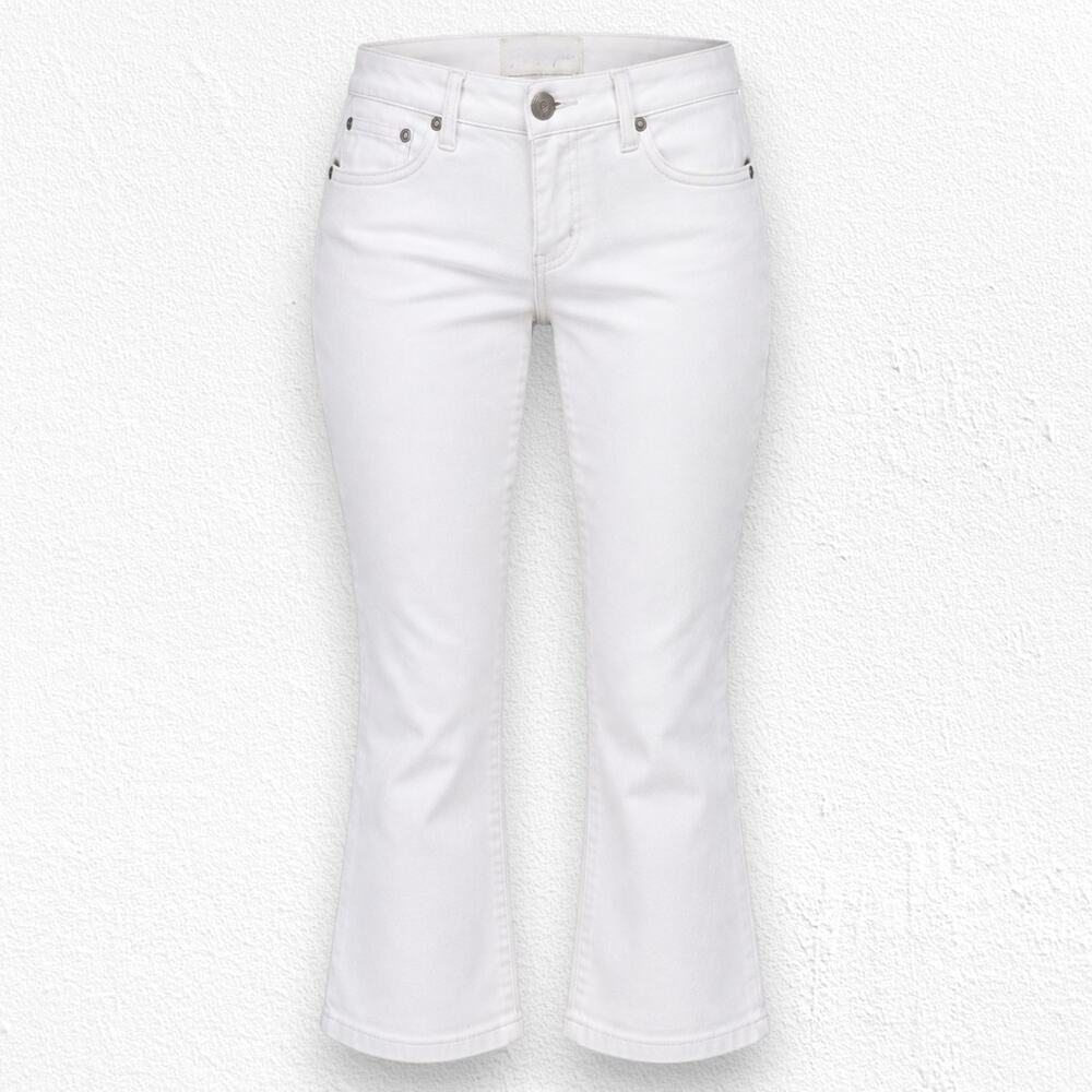 Free People Stark White Kick Flare Cropped Flare Jeans Size 28 NWT Stretch Denim